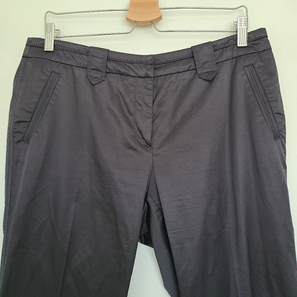 LUISA CERANO Cotton Blend Black Crepe Trousers 12 - Picture 3 of 8